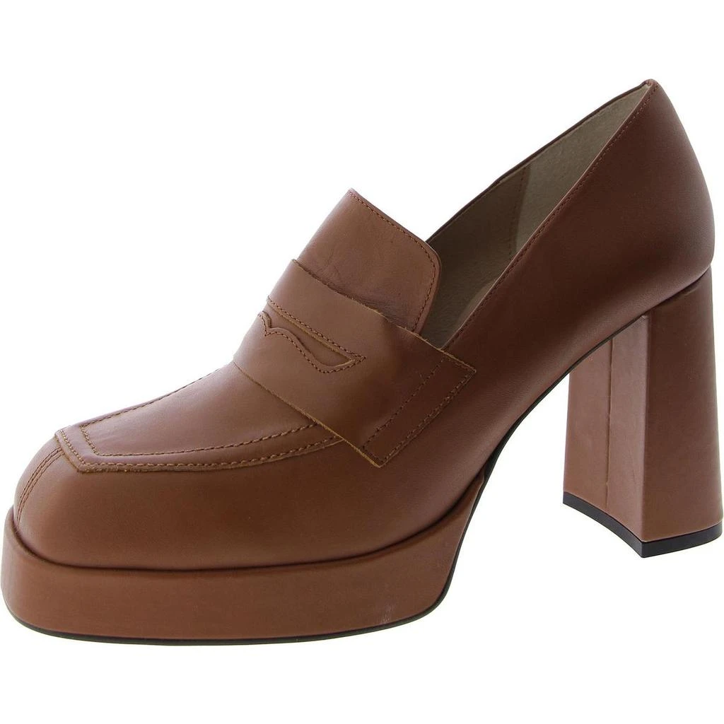 Steve Madden Womens Leather Slip On Loafer Heels 1