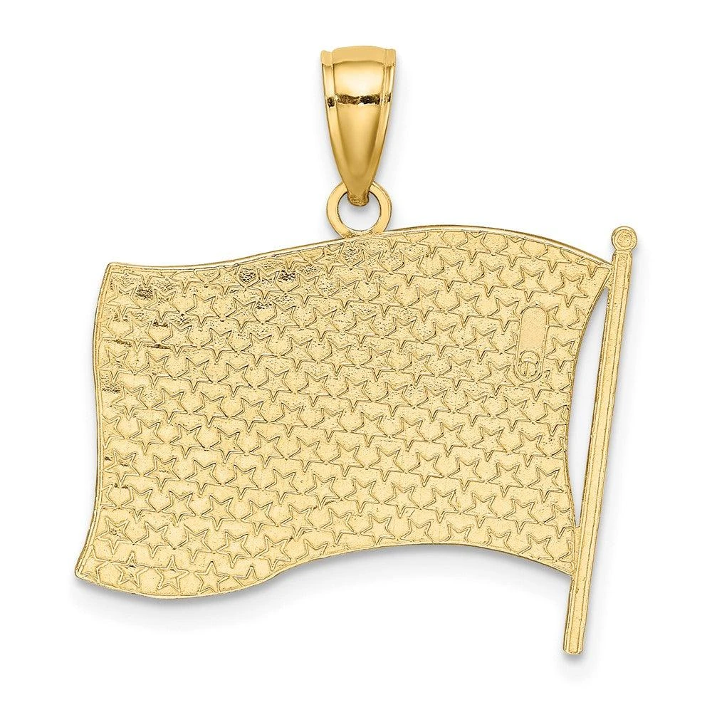 Diamond2Deal 10k Yellow Gold Enamel American Flag Charm Pendant 4