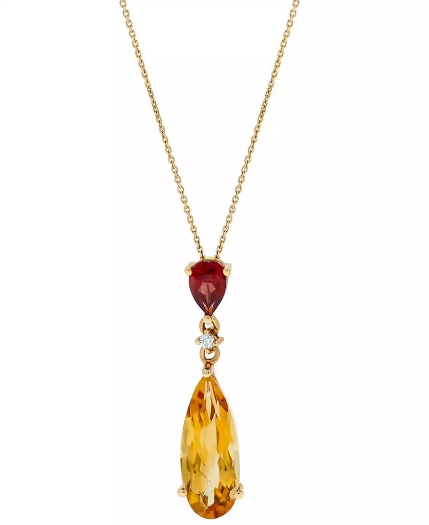 Shop 14k Gold Necklace, Citrine (2-1/2 Garnet (1/2 ct