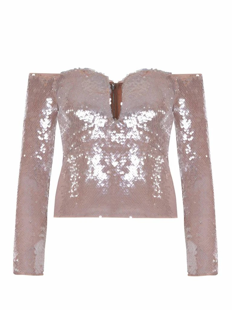 Self Portrait Self-Portrait Sequin Off Shoulder Top 1
