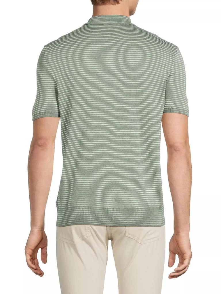 Ralph Lauren Striped Silk-Cotton Polo-Collar Sweater 5
