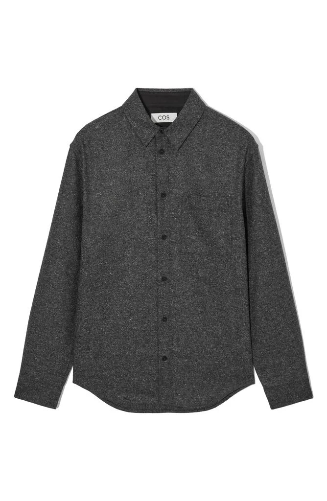 COS Textured Wool Blend Button-Up Shirt 5