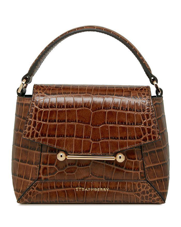 Strathberry Mosaic Nano Soft Embossed Croc Top Handle Bag