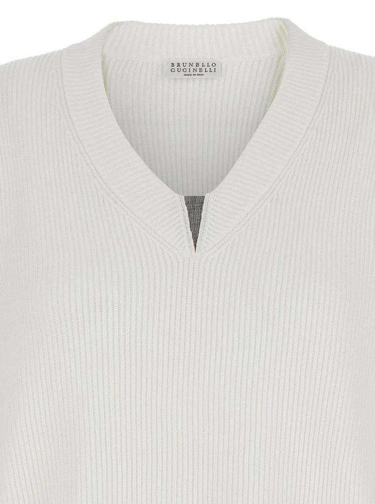 Brunello Cucinelli Brunello Cucinelli Monili-Embellished V-Neck Jumper 3