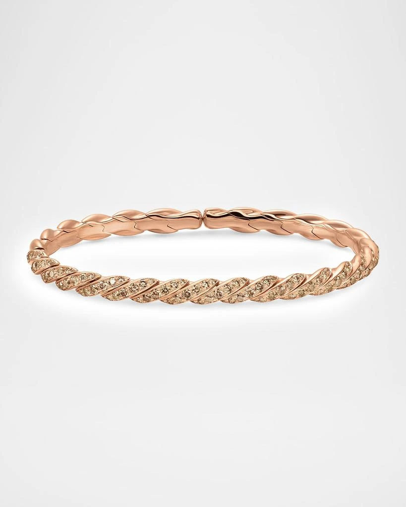 David Yurman Sculpted Cable Flex Bracelet with Diamonds in 18K Rose Gold, 5mm 5