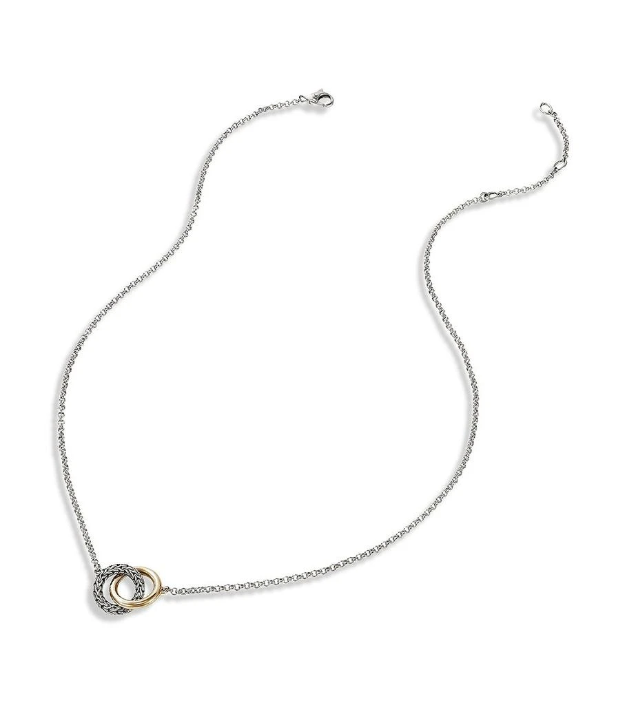 John Hardy 14K Yellow Gold & Sterling Silver JH Essentials Linked Ring Pendant Necklace, 16"-18" 4