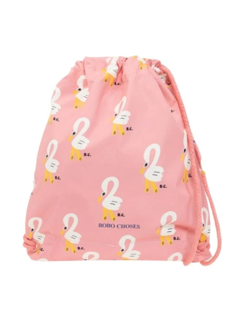 BOBO CHOSES Bobo Choses Pelican Print Drawstring Backpack