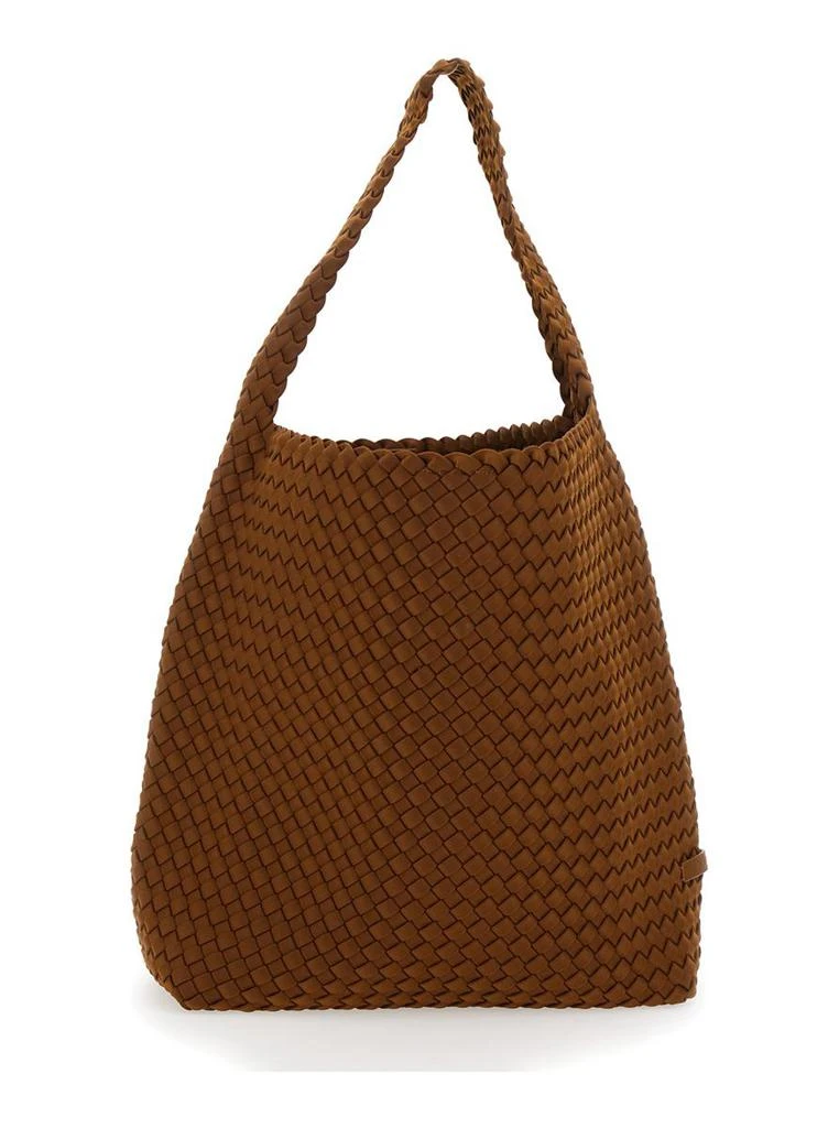 Naghedi 'Nomad Hobo' Brown Shoulder Bag With Woven Design In Fabric And Leather Woman 1