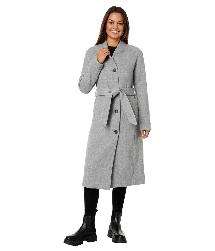 Avec Les Filles Wool Blend Overlap Collar Coat