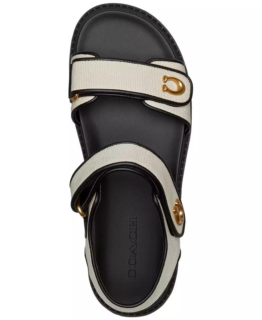 Coach Brynn Double-Band Sporty Lug-Sole Leather Sandals