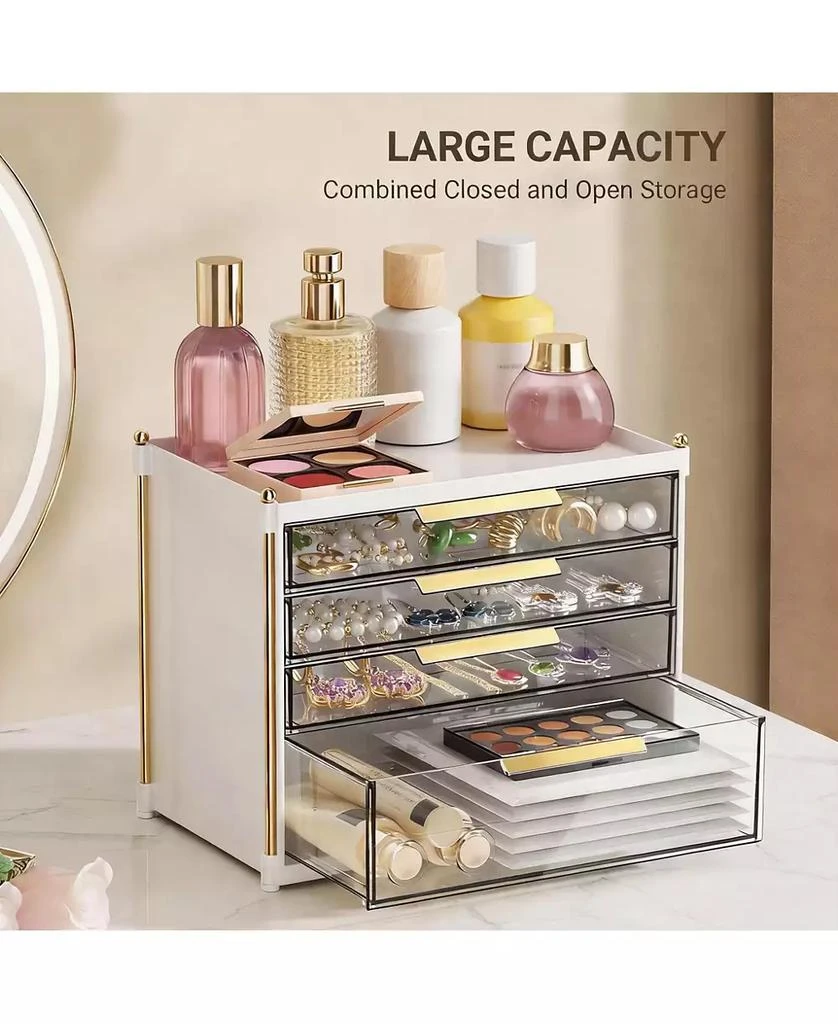 YIGII 4-Drawer Makeup Organizer - Clear Acrylic Vanity Storage 2