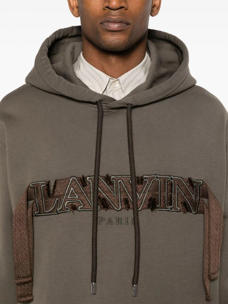 Lanvin Dark Olive Green Cotton Jersey Hoodie 4