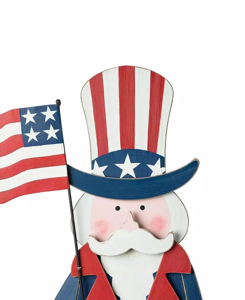 Glitzhome Wooden Patriotic Uncle Sam Yard Stake or Wall Decor or Porch Decor Kd, Three Function, 36" 8
