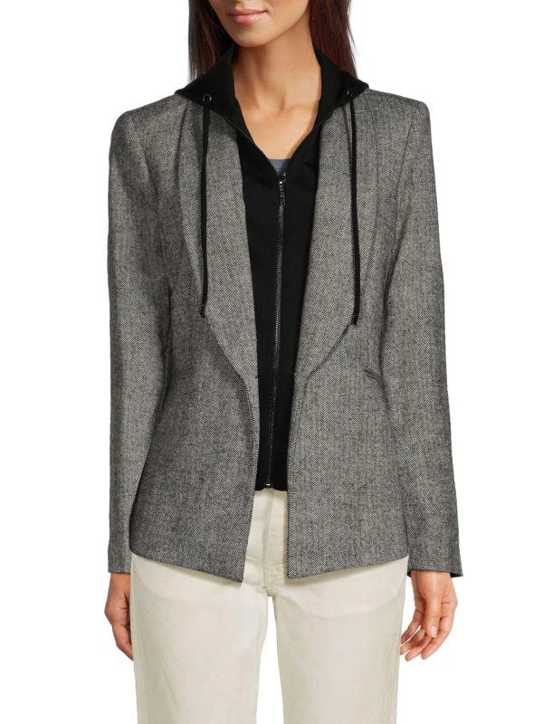 DKNY Herringbone Hooded Jacket 1