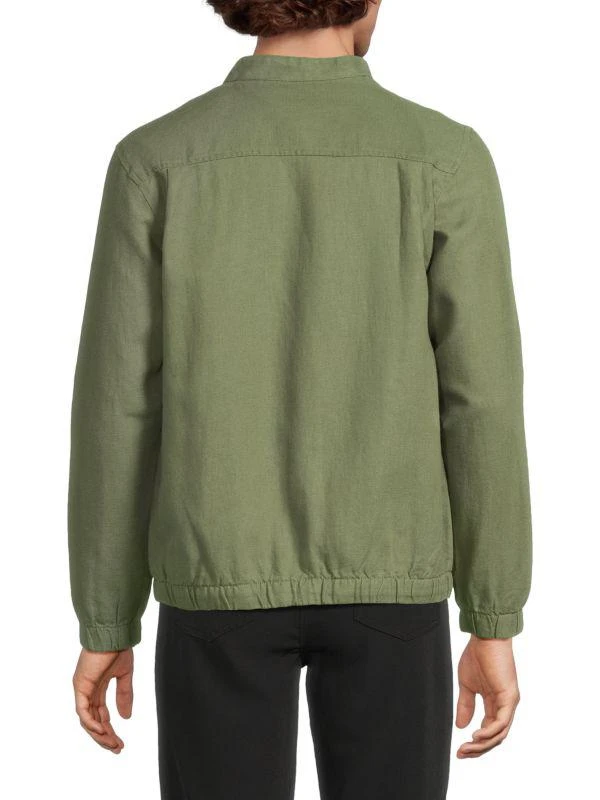 Saks Fifth Avenue Linen Blend Bomber Jacket 2