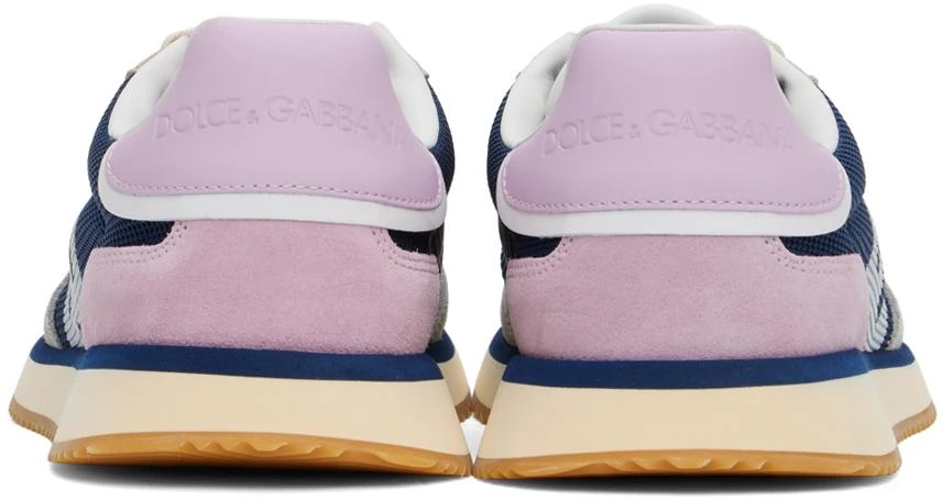 Dolce & Gabbana Blue & Gray Mixed-Material DG Cushion Sneakers 2