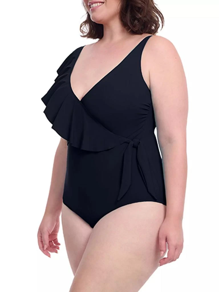 Gottex Swimwear Plus Tutti Fruitti Asymmetric Ruffle One-Piece Swimsuit 2