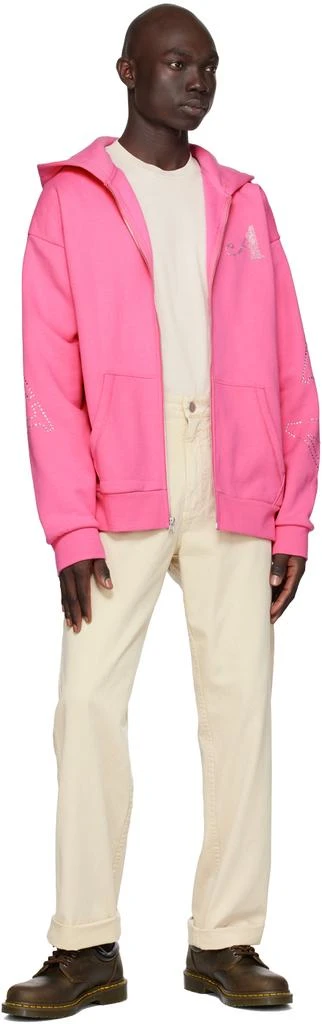 Awake NY Pink Rhinestone Serif Hoodie 4