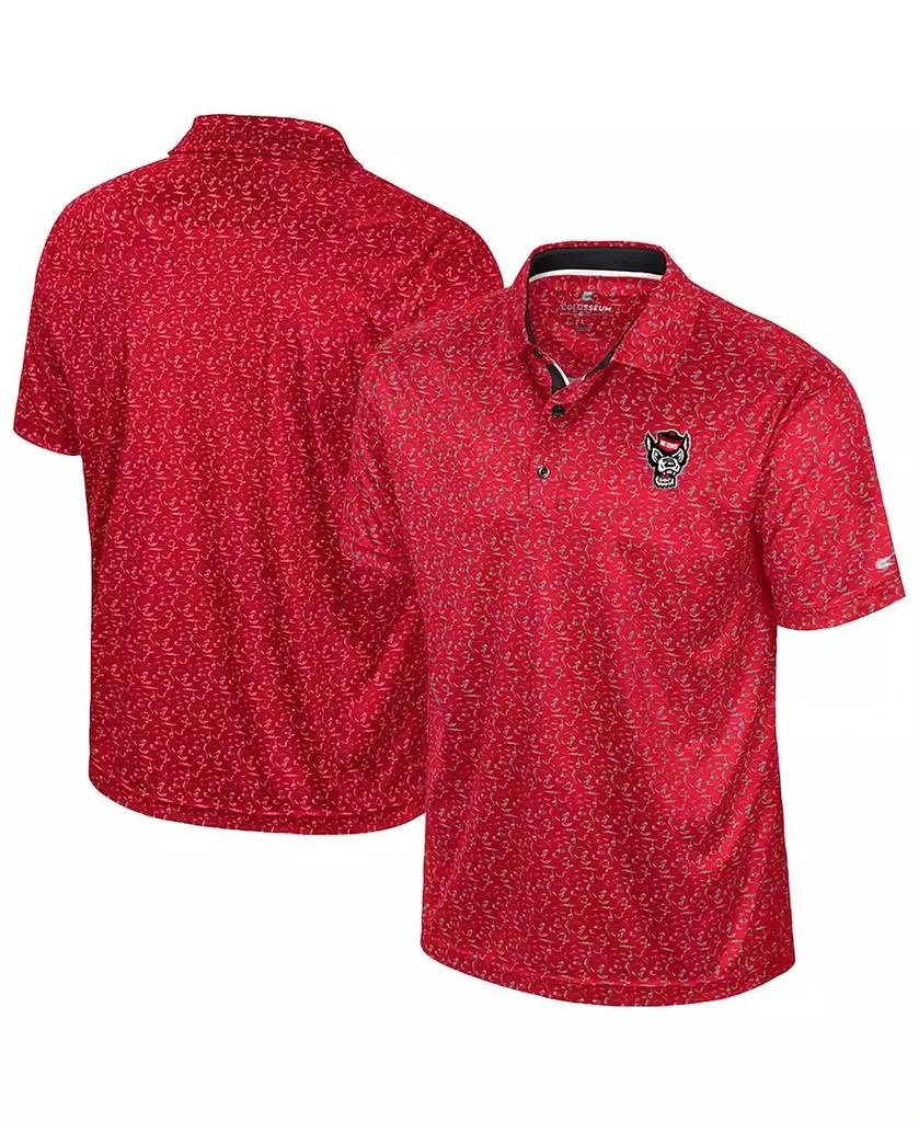 Colosseum Men's Red NC State Wolfpack Sublimated Golf Polo Shirt 1
