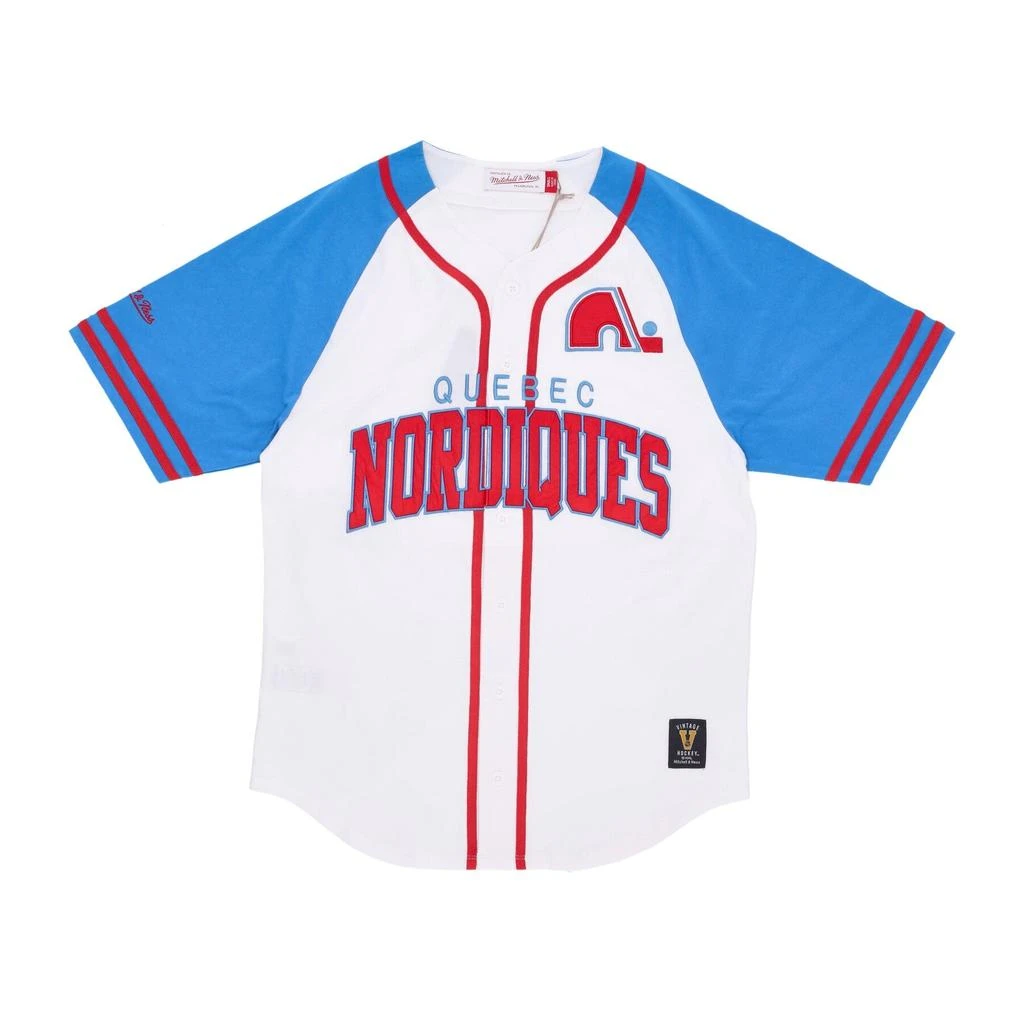 Mitchell Ness Men's Jersey Buttons NHL Practice Day Button Front Jersey Quenor White 1