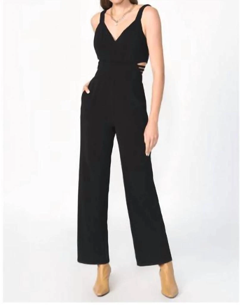 Adelyn Rae Crepe Tank Jumpsuit In Black 1