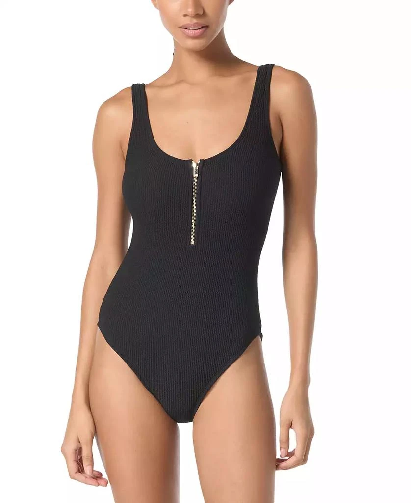 Michael Kors Women's Zip-Front One-Piece Swimsuit 1