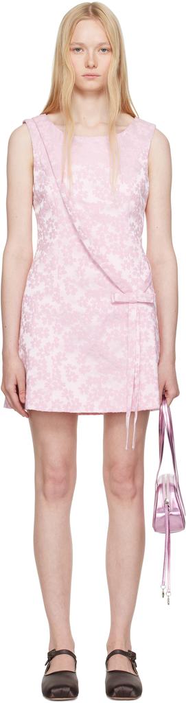 Sandy Liang Pink Olga Minidress