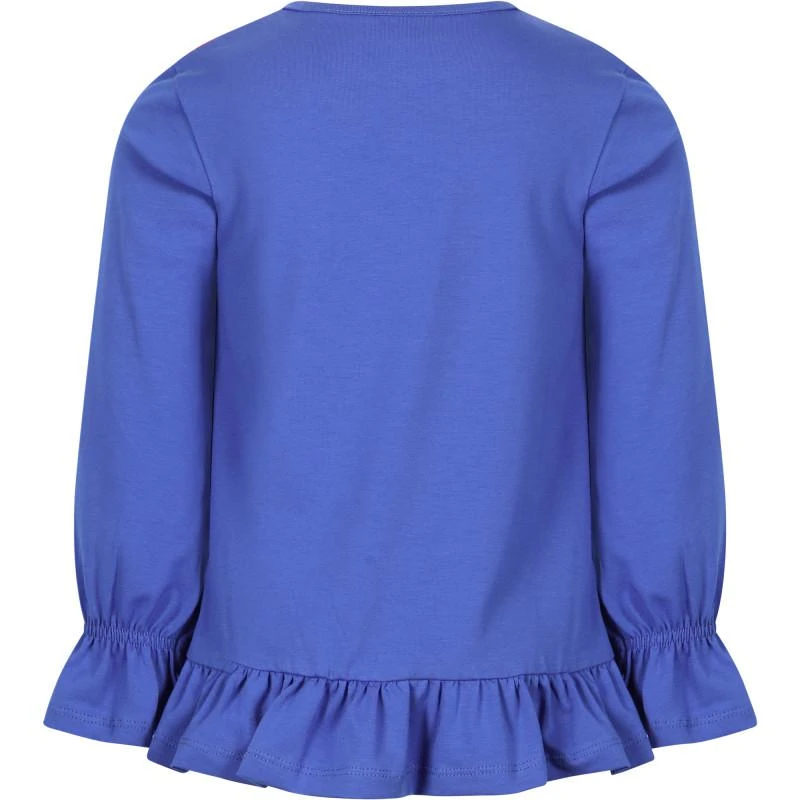 Rosalita Señoritas Gypsy print ruffled blouse in blue and red 2