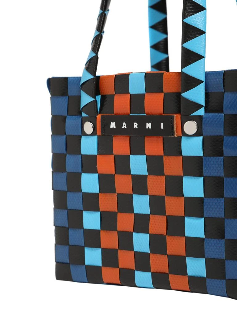 MARNI JUNIOR Color Block Woven Basket Bag W/ Logo 2