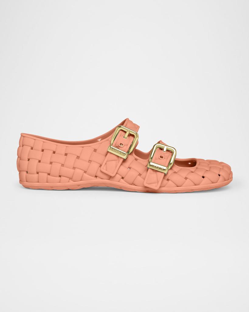 Bottega Veneta Amy Intreccio Dual Mary Jane Ballerina Flats