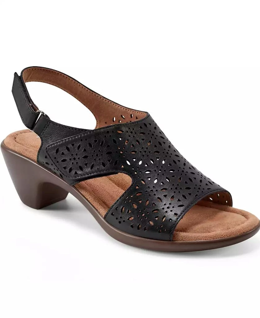 Easy Spirit Women's Calix Laser Cut Leather Slingback Sandals 1