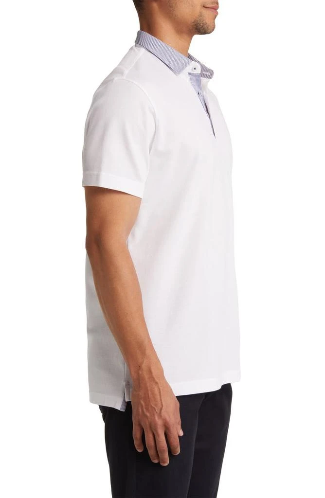 Lorenzo Uomo Trim Fit Stripe Collar Short Sleeve Polo 3