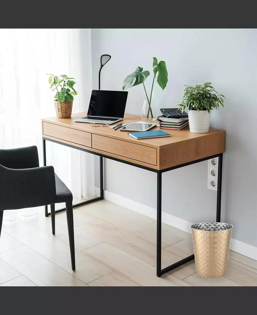 Cameo 5 Liter Waste Basket Can for Garbage, Round Open Top Trash Can for Bathroom Bedroom, Kitchen, Stainless Steel, Fingerprint Resistant 3