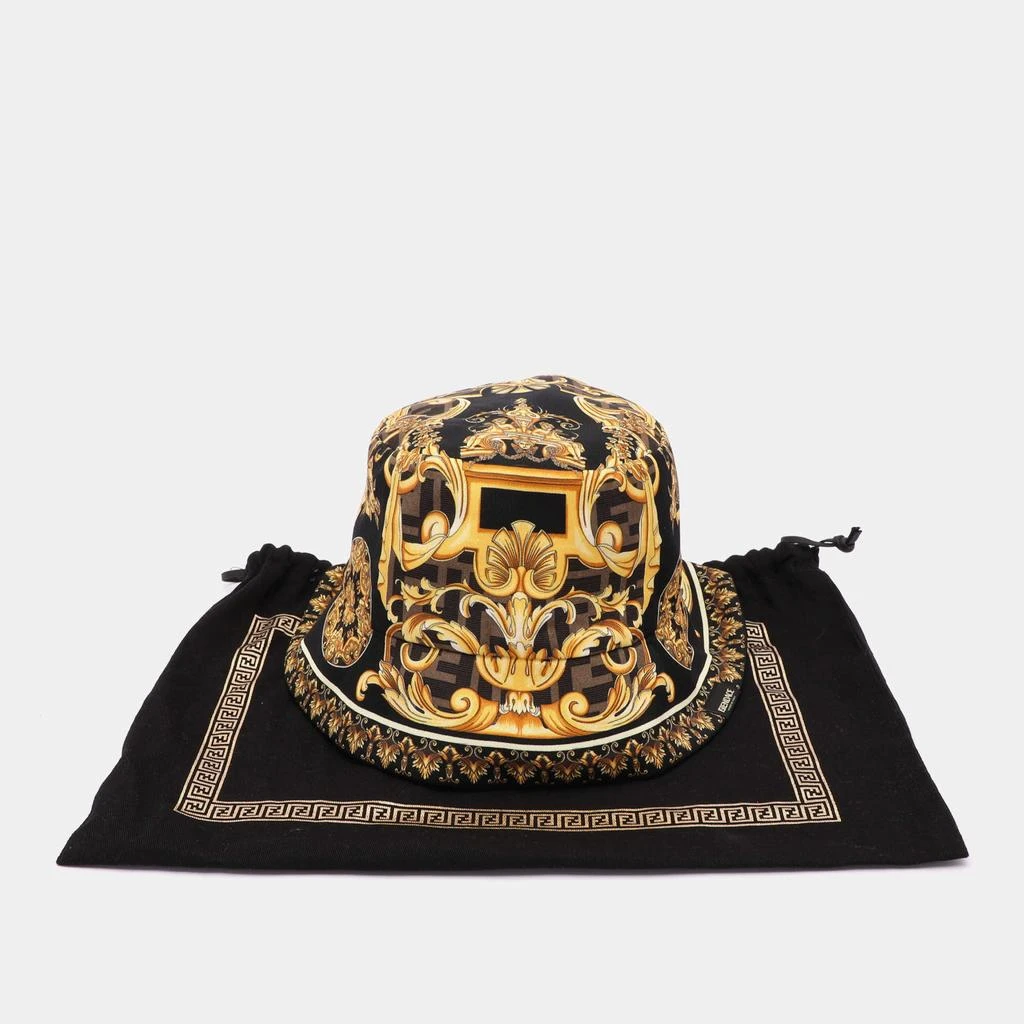 Shop Fendi X Versace Multicolor FF Baroque Print Silk Bucket  display picture 1