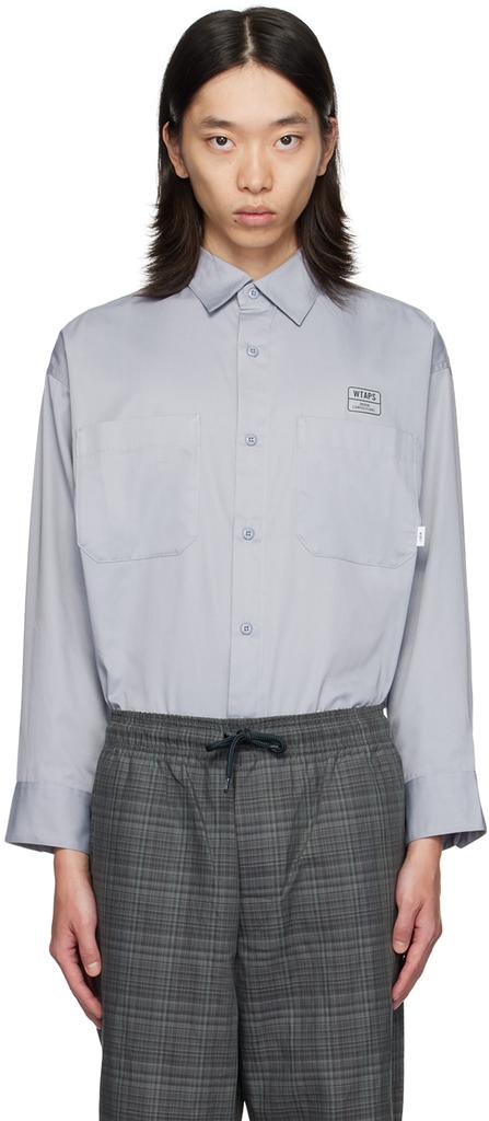 Wtaps Gray Printed-Logo Shirt