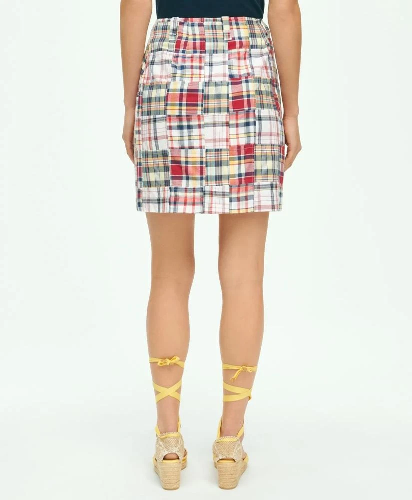 Brooks Brothers Madras Patchwork Pencil Skirt In Cotton 4