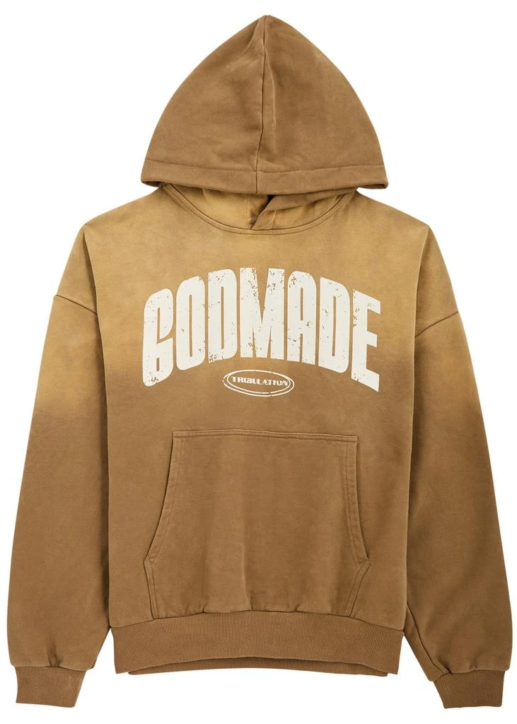 GOD MADE Tribulation logo-print hooded cotton sweatshirt  1