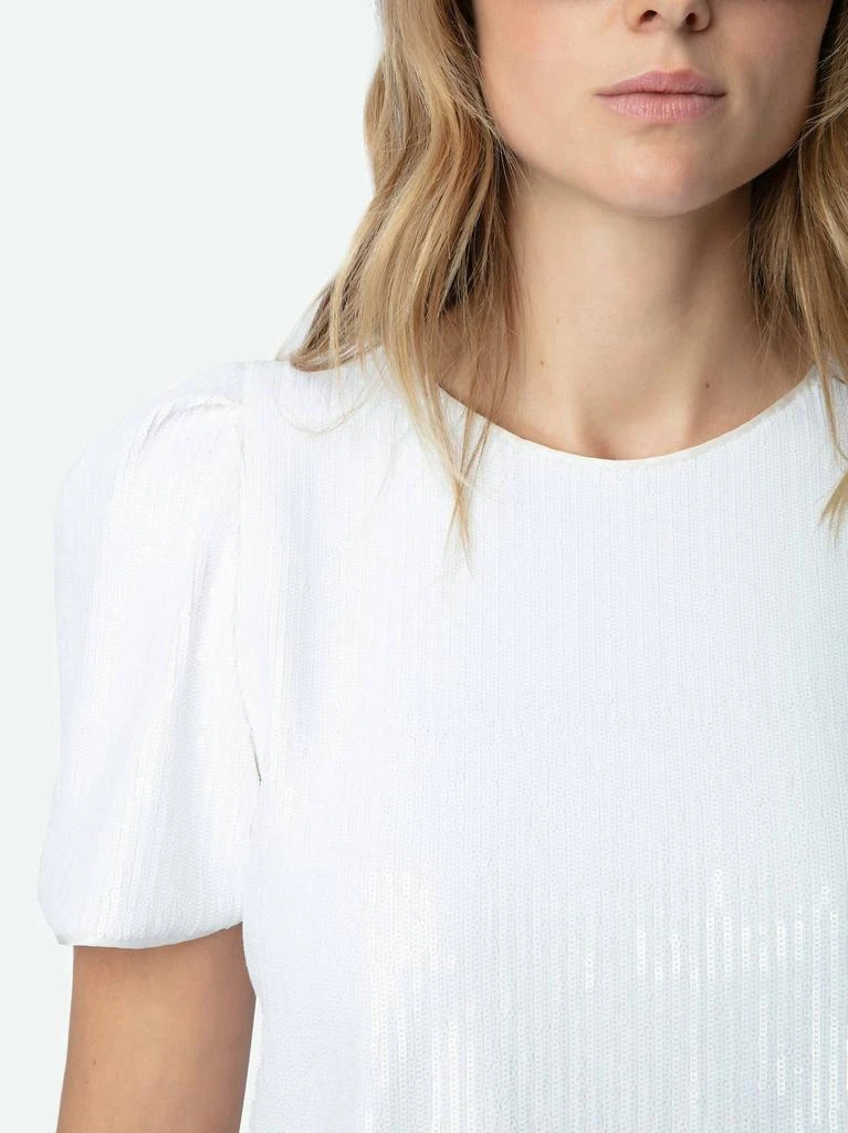 ZADIG & VOLTAIRE Zadig & Voltaire - Tchao Sequin Short Sleeve Top 4
