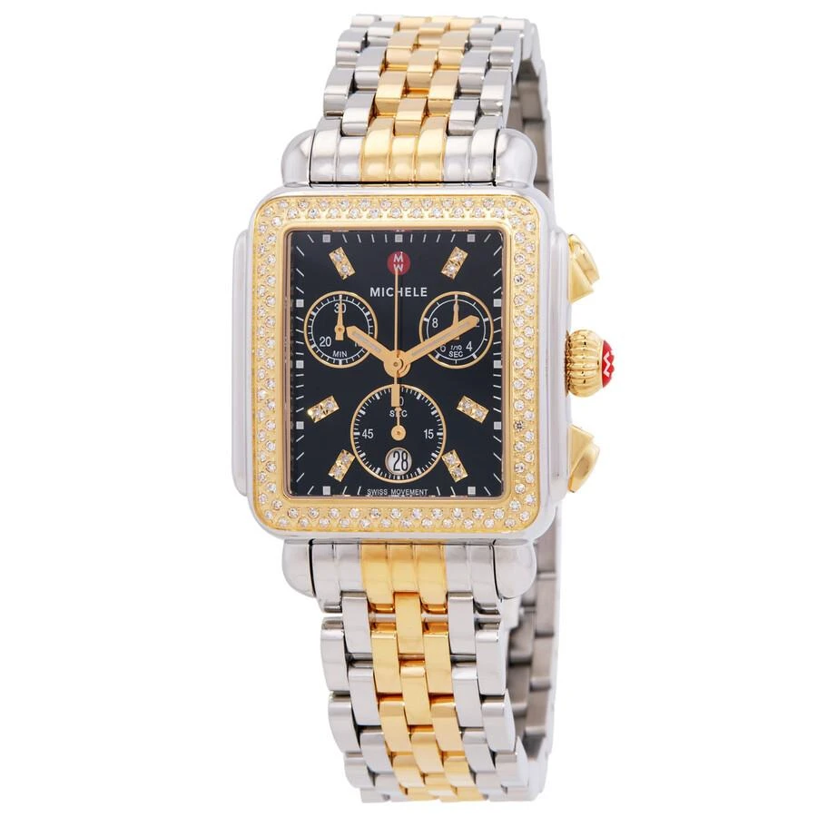 Michele Deco Chronograph Quartz Diamond Black Dial Ladies Watch MWW06A000808 1