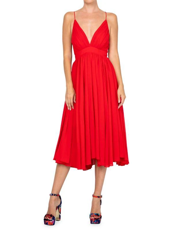 Meghan LA Enchanted Garden Floral Chiffon Midi Dress 1