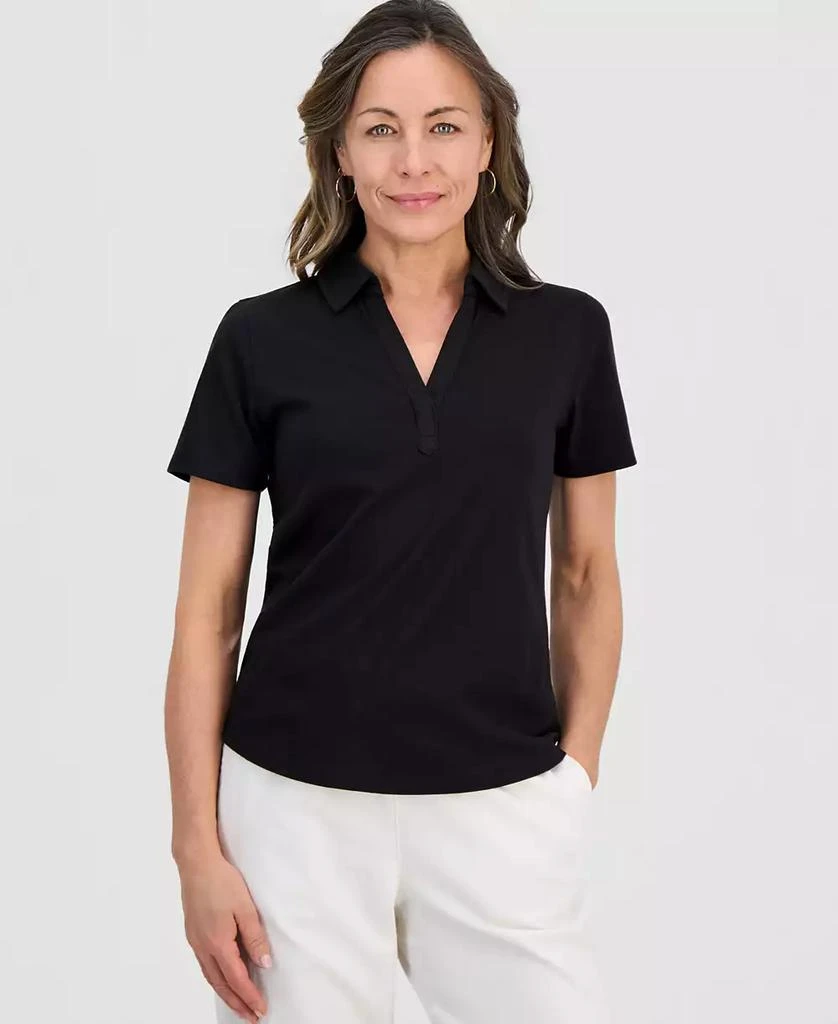 Style 
Co Petite Solid Modern Polo Shirt, Macy
s Exclusive