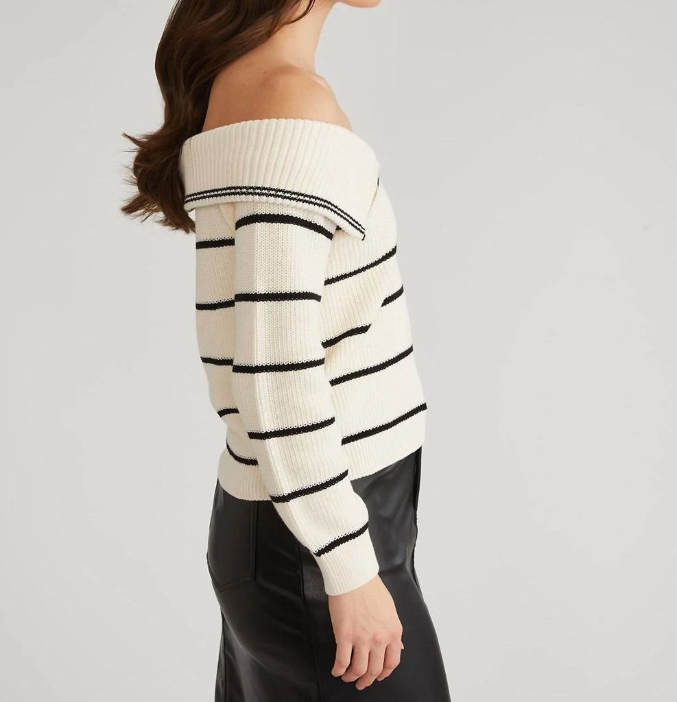525 America 525 America - Barrow Stripe Off Shoulder Pullover Sweater 3