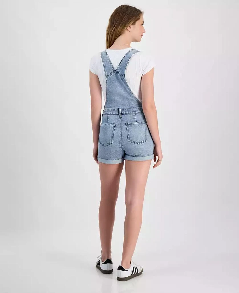 Celebrity Pink Juniors' Roll-Cuff Denim Short Overalls 4