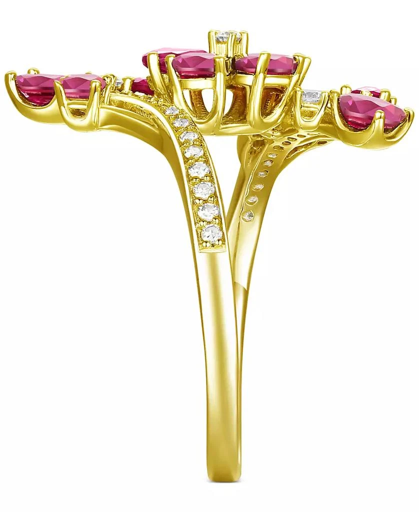 Macy's Ruby (1-1/2 ct. t.w.) & Diamond (1/4 ct. t.w.) Flower Statement Ring in 14k Gold 4
