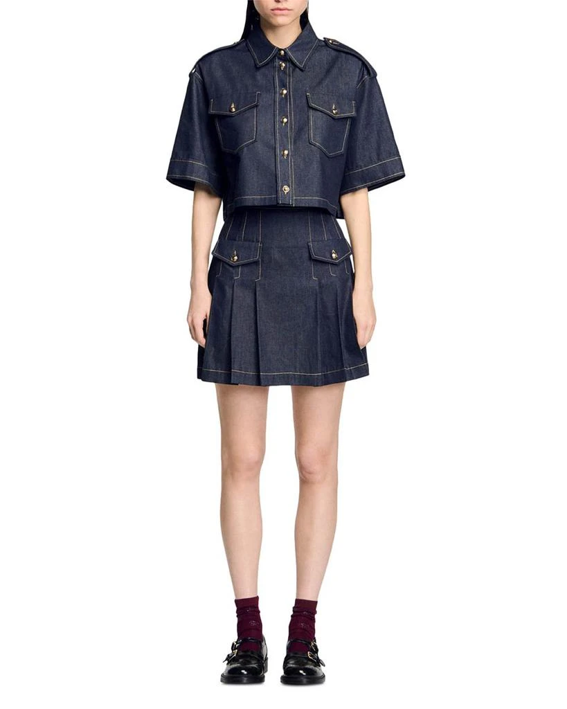 Sandro Officer Denim Shirt 4