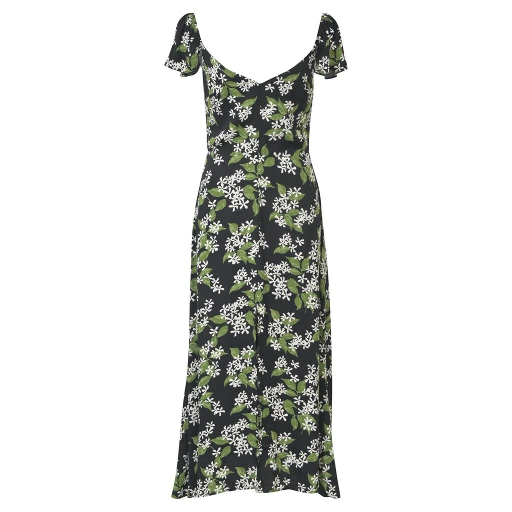 green emerald velvet dress Reformation Gavin Open-Back Midi Dress Green Crepe Size 8 – Celebrity Owned