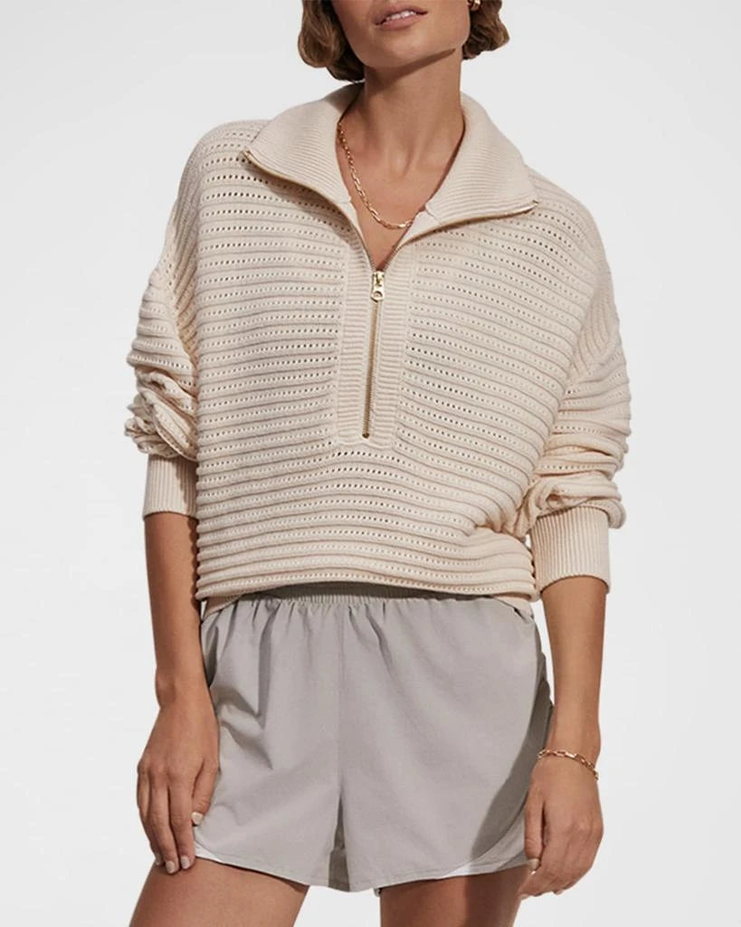 Varley Tara Pointelle Half-Zip Sweater 2