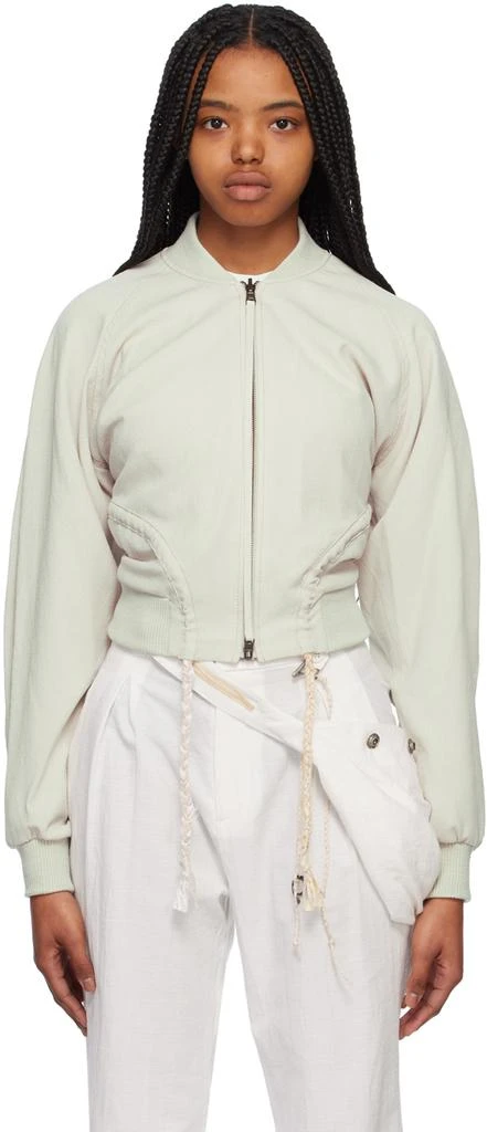 Hyein Seo Beige Reversible Bomber Jacket 1