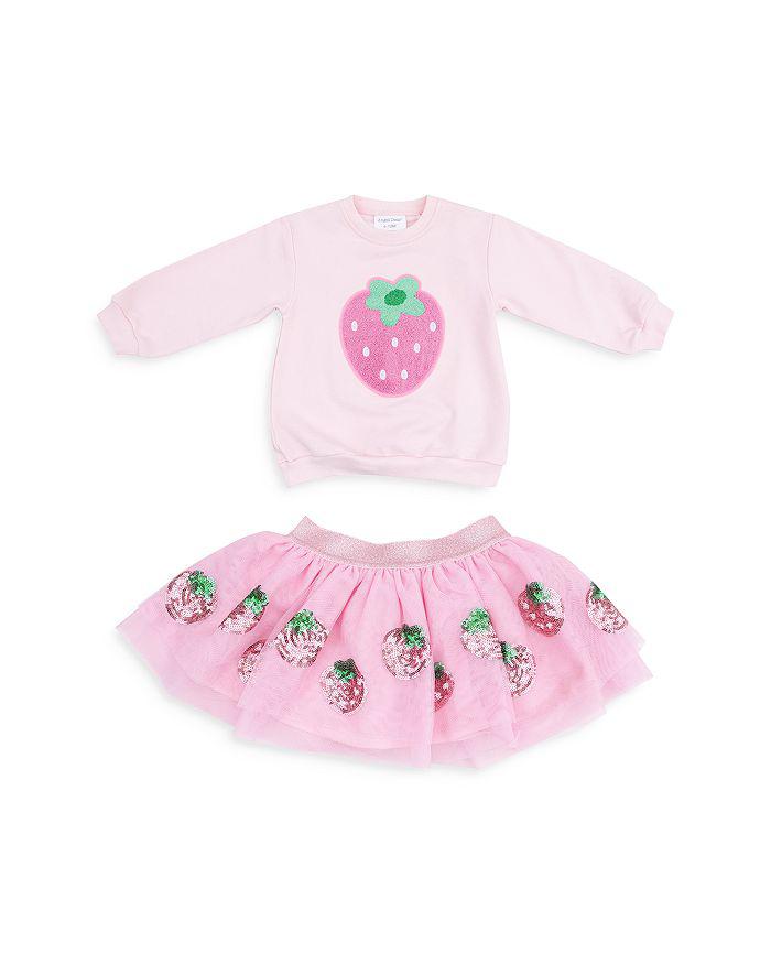 Angel Dear Girls' Strawberry Puffy Oversized Sweatshirt & Tutu Skirt Set - Baby