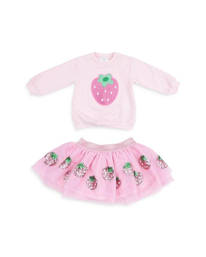 Angel Dear Girls' Strawberry Puffy Oversized Sweatshirt & Tutu Skirt Set - Baby 1